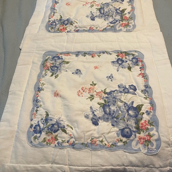 2 Vintage Floral Embroidered  Pillow Shams . 20” X 20” - Picture 3 of 10